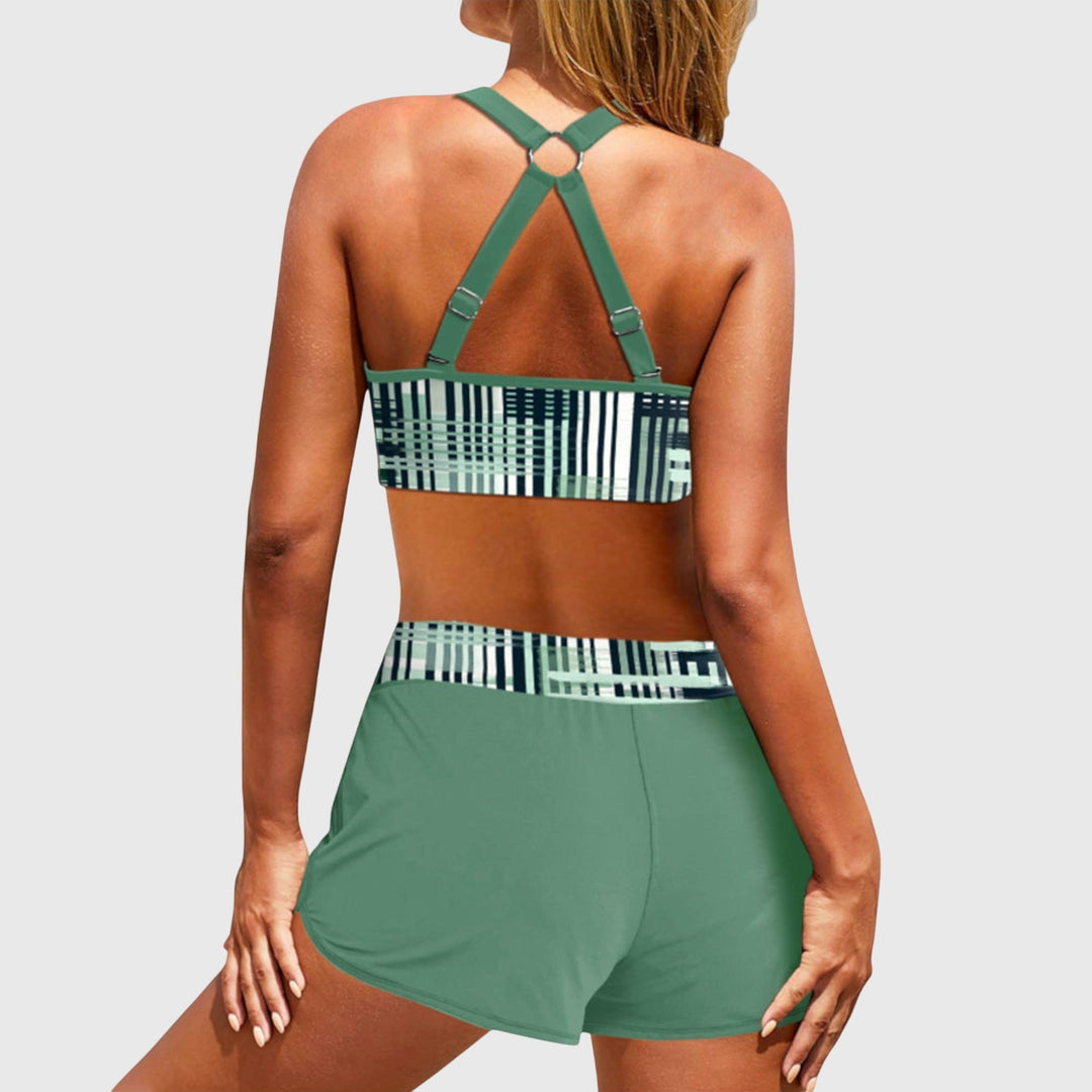 Janelle - Bikini côtelé taille haute