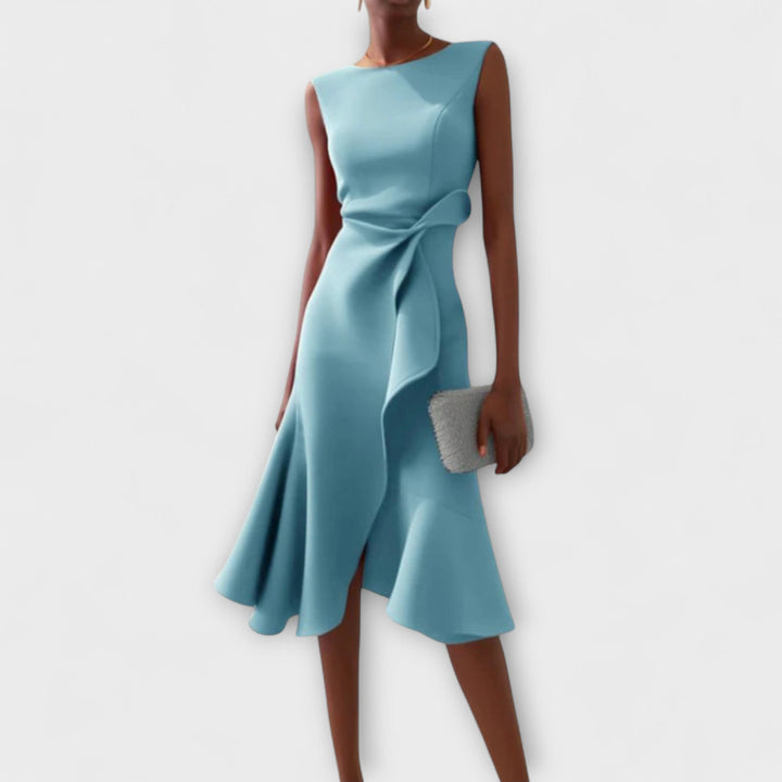 MARISSA™ – Robe sans manches élégante effet portefeuille