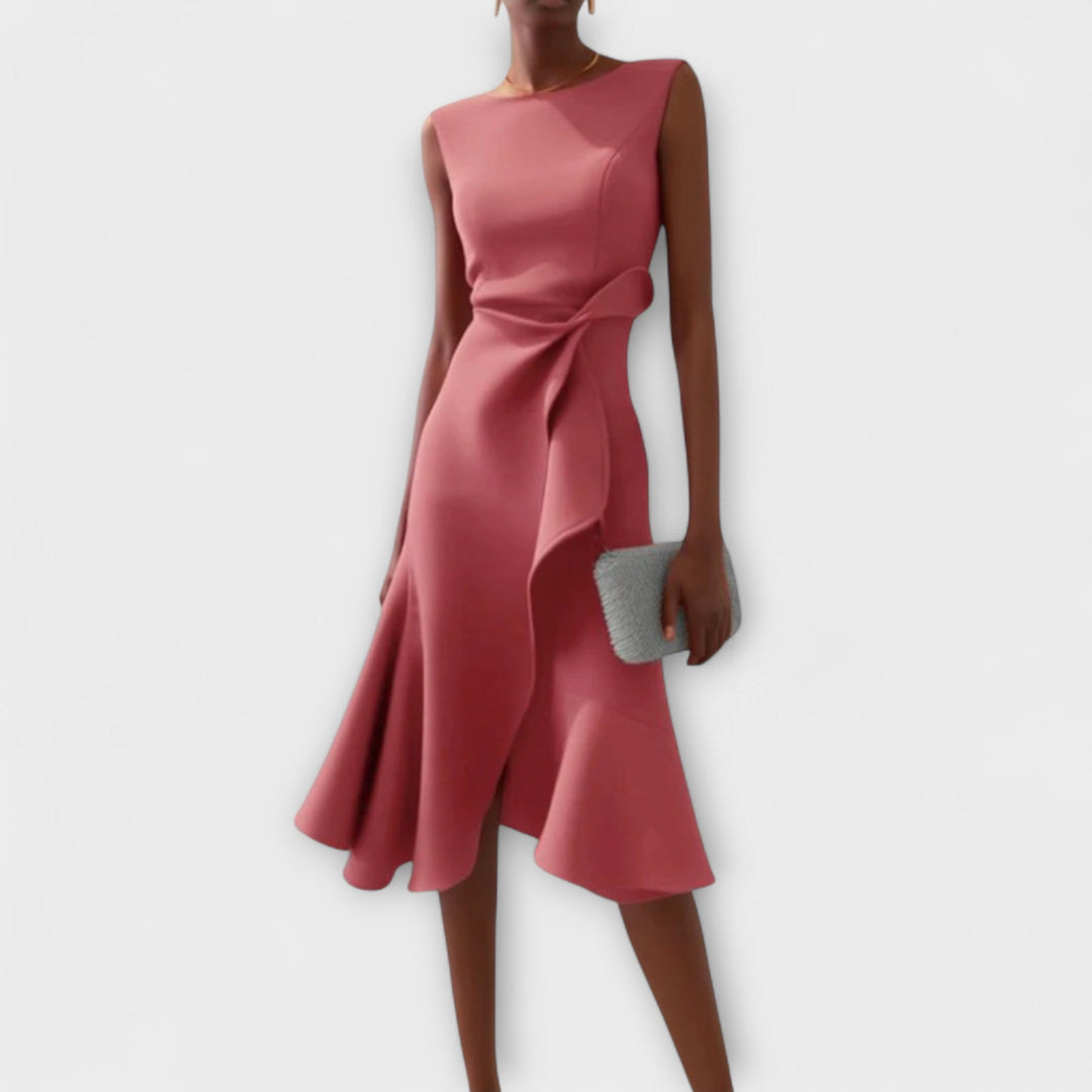 MARISSA™ – Robe sans manches élégante effet portefeuille