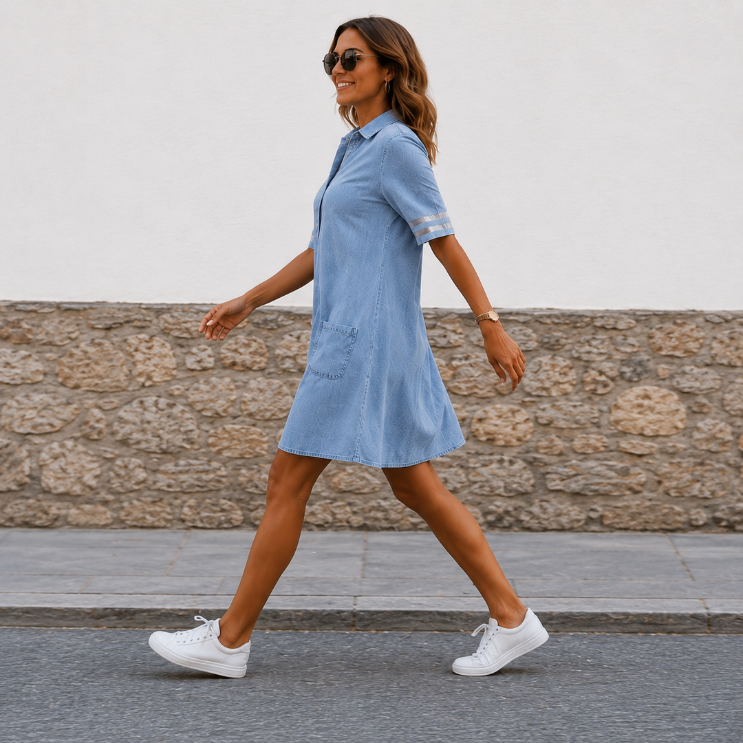 Brittany | Robe en Denim à Silhouette Flatteuse