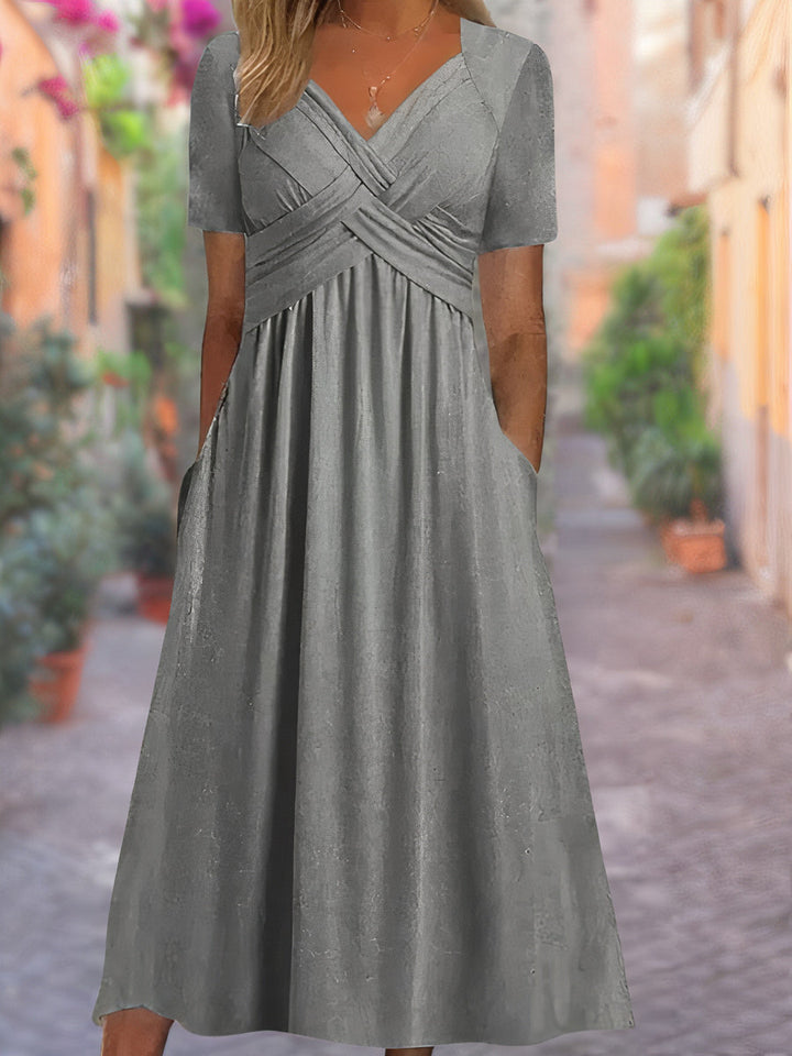 Sylvia | Robe à col en V avec poches pratiques