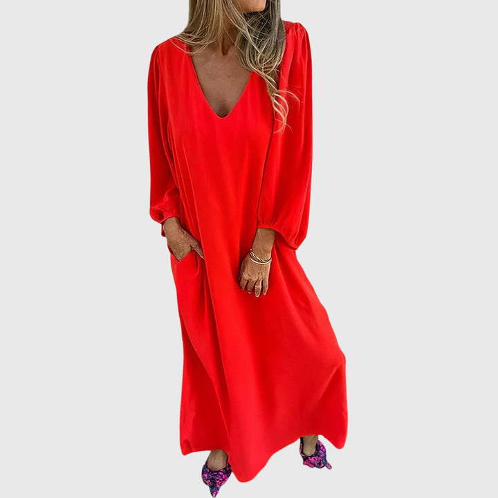 Carol™ - Longue robe bohème avec poches